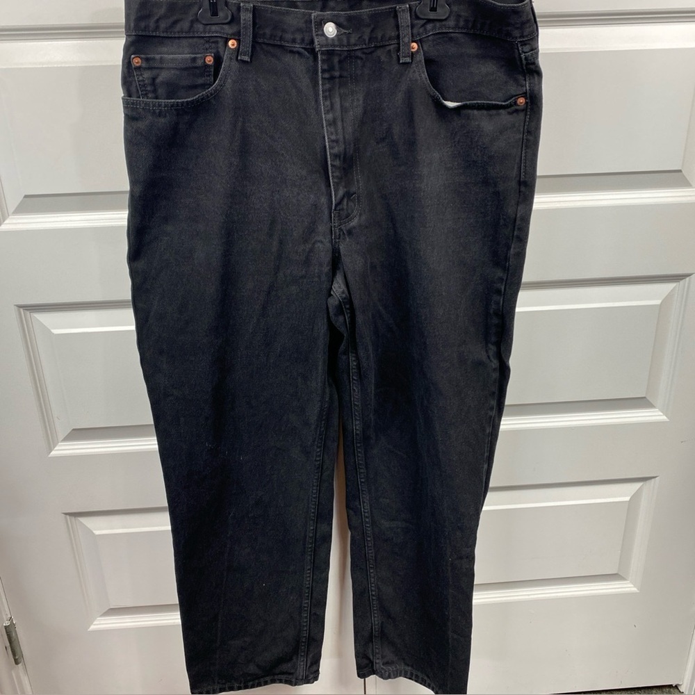 Levi's 550 Relaxed Loose Fit Jeans 40x32 Black Denim Red Tag Excellent